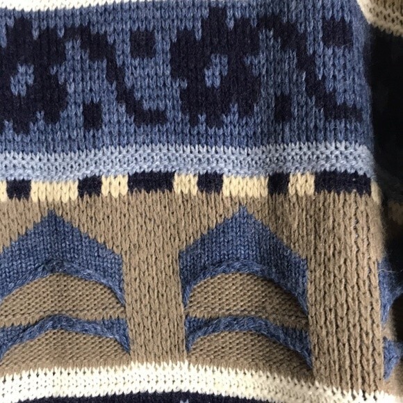 ladies 3D knit fair isle coogi style printed pullover sweater ladies large - Picture 12 of 12